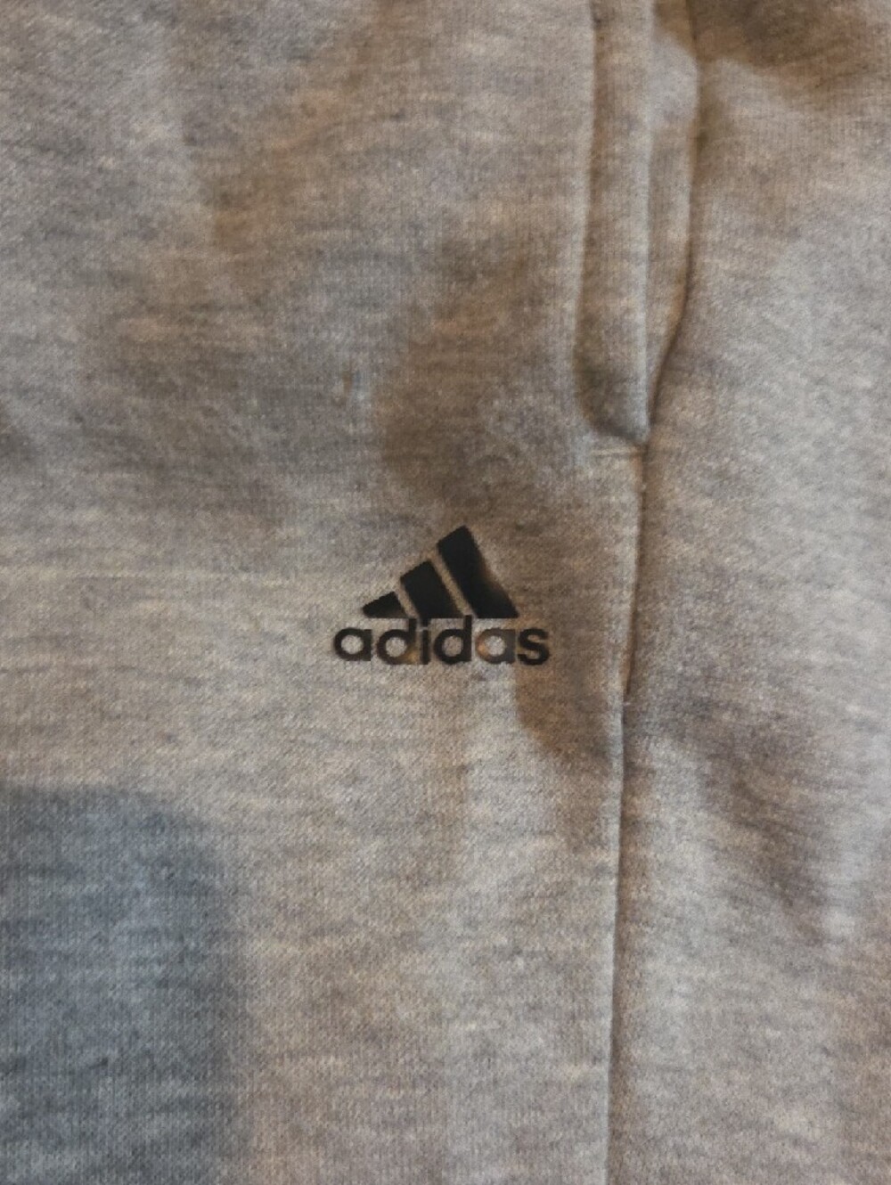 adidas Light Gray Kids' Fleece Joggers with Logo - Picture 2 of 3
